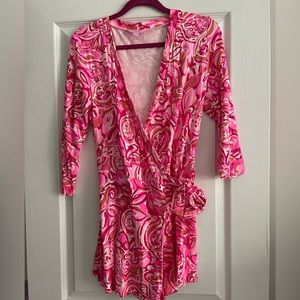 Lilly Pulitzer Karlie Wrap Romper Size Medium